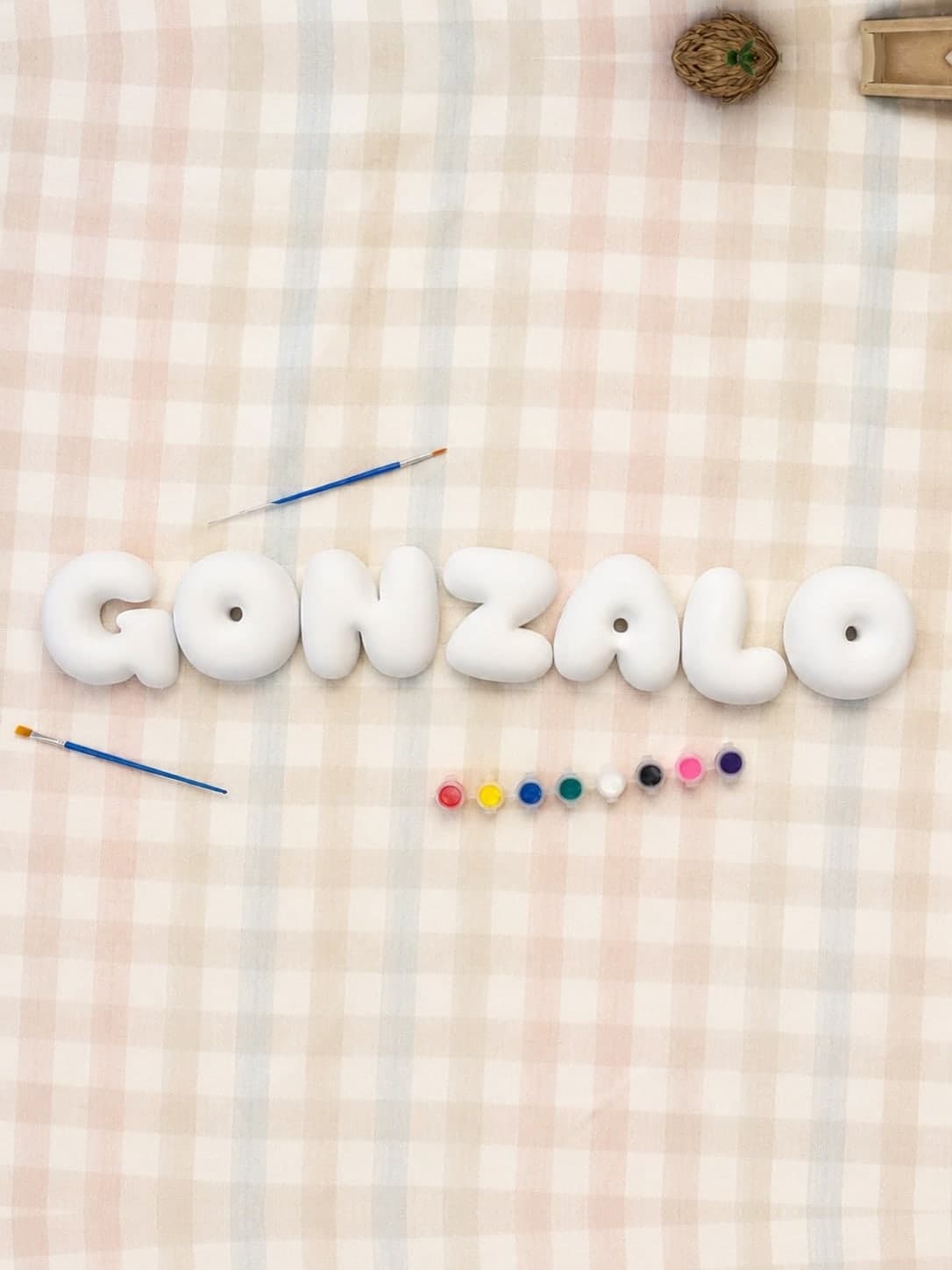 Kit de letras 3D para pintar con el nombre GONZALO, actividad para pintar en clase